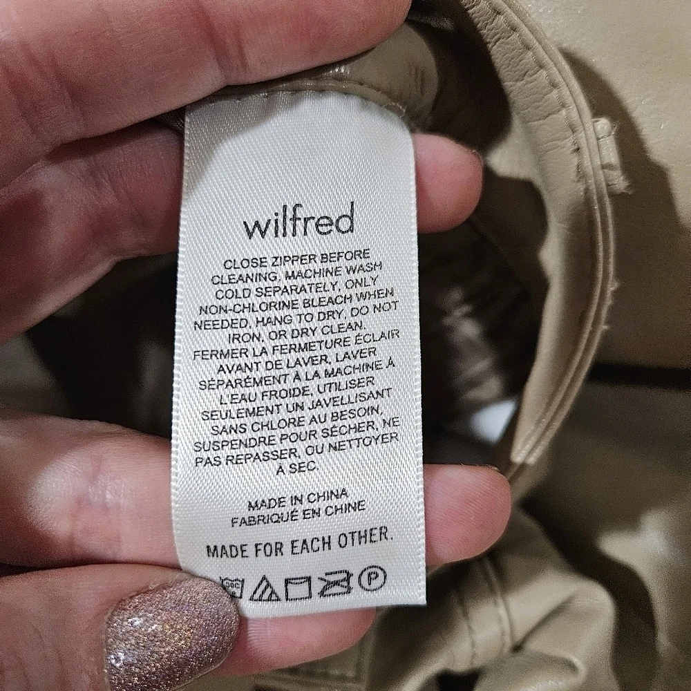 Aritzia Wilfred Melina High-Rise Vegan Leather Pants Light Brown Size 10 - Picture 9 of 10